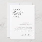 Modernes Begrüßungsschreiben und Zeitachse Einladung (Vorderseite)