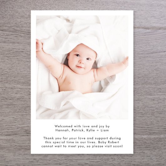 Modernes Begrüßungsskript 4 Foto Birth Ankündigung