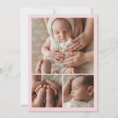 Modernes Begrüßungsskript 4 Foto Geburtsankündigun Einladung (Rückseite)