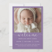 Modernes Begrüßungsskript 4 Foto Geburtsankündigun Einladung (Vorderseite)