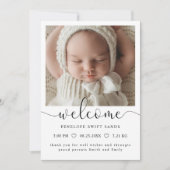 Modernes Begrüßungsskript 4 Foto Geburtsankündigun Einladung (Vorderseite)