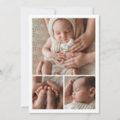 Modernes Begrüßungsskript 4 Foto Geburtsankündigun Einladung (Rückseite)