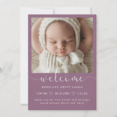 Modernes Begrüßungsskript 4 Foto Geburtsankündigun Einladung (Vorderseite)