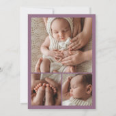 Modernes Begrüßungsskript 4 Foto Geburtsankündigun Einladung (Rückseite)