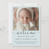Modernes Begrüßungsskript 4 Foto Geburtsankündigun Einladung (Vorderseite)
