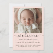 Modernes Begrüßungsskript 4 Foto Geburtsankündigun Einladung (Vorderseite)