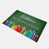 Modernes Begrüßungsskriptorat-Klassenzimmer Fußmatte (Schrägansicht)