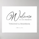 Modernes Begrüßungszeichen, elegante Kalligraphie Poster (Vorne)