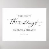 Modernes Begrüßungszeichen, elegante Kalligraphie Poster (Vorne)