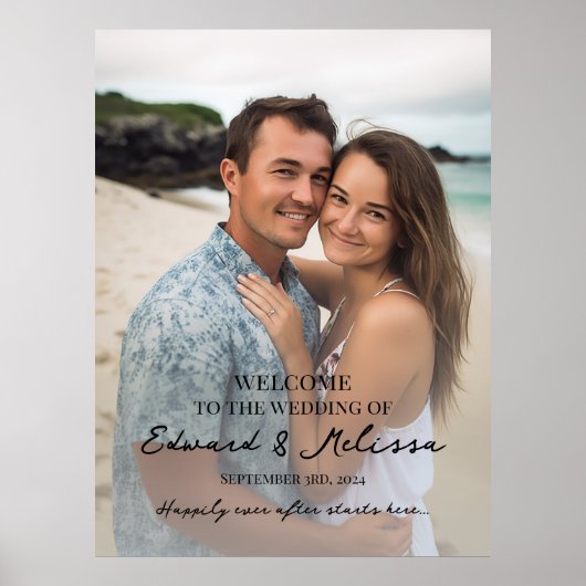 Modernes Begrüßungszeichen für Fotos Poster (Vorne)