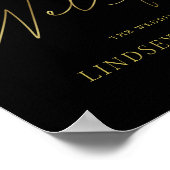 Modernes Begrüßungszeichen mit Imitate Gold Script Poster (Ecke)