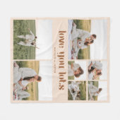 Modernes Beige 7 Foto Couple Collage Fleecedecke (Vorderseite (Horizontal))