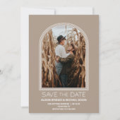 Modernes Beige Arch Foto Hochzeit retten das Datum Save The Date (Vorderseite)