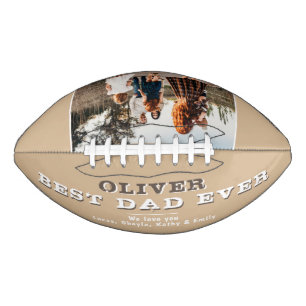 Modernes Beige Bestes Vater Vatertagsfamilie Foto Football