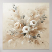 Modernes Beige Blume 2 Poster (Vorne)