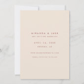 Modernes Beige Burgundy Geometric Inline 3 Foto Save The Date (Rückseite)