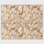 Modernes Beige Federn Muster Geschenkpapier (Flach)