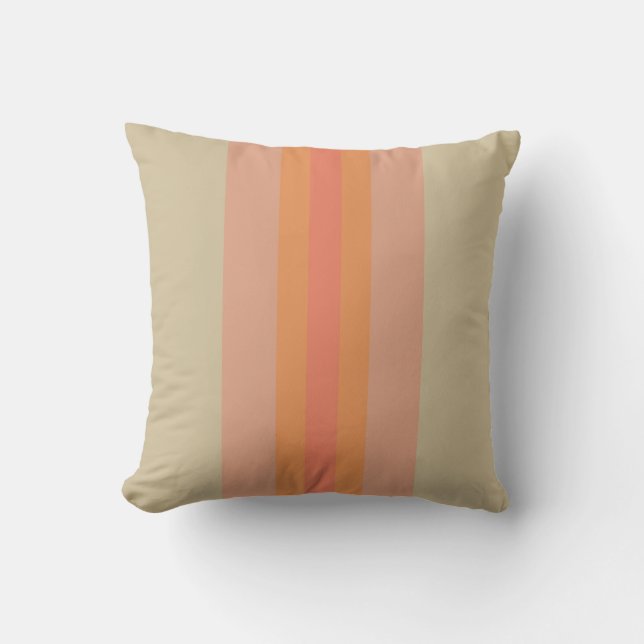 Modernes, beige gestreiftes Kissen (Vorderseite)