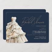 Modernes Beige Hochzeitskleid-Brautparty der Marin Einladung (Vorne/Hinten)