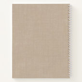 Modernes Beige Linen Minimal Monogram Notebook Notizblock (Rückseite)