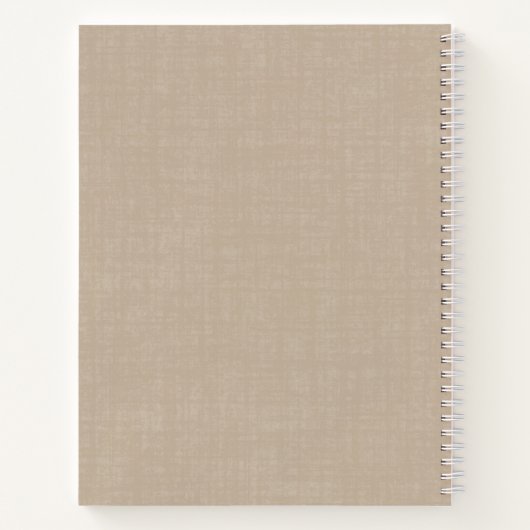 Modernes Beige Linen Minimal Monogram Notebook Notizblock (Rückseite)