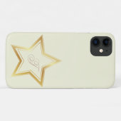 Modernes Beige Minimal Gold Star Monogram Case-Mate iPhone Hülle (Rückseite (Horizontal))