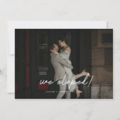 Modernes Beige Multi-Foto Arch Wedding Ankündigung (Vorderseite)