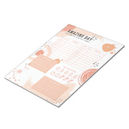 Modernes Beige-Pfirsichplaner Notepad Notizblock