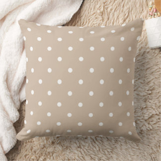 Modernes Beige Polka Dots Throw Kissen