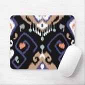 Modernes beige schwarzes ikat Stammes- Muster Mousepad (Mit Mouse)