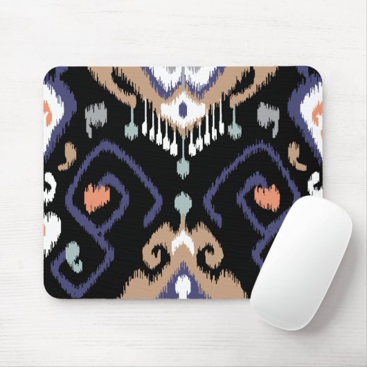 Modernes beige schwarzes ikat Stammes- Muster Mousepad (Mit Mouse)