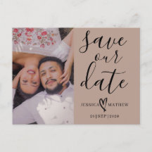 Modernes Beige & Schwarzes Save the Date