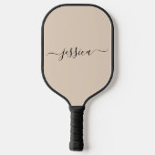 Modernes Beige-Skriptname Pickleball-Paddel Pickleball Schläger (Rückseite)