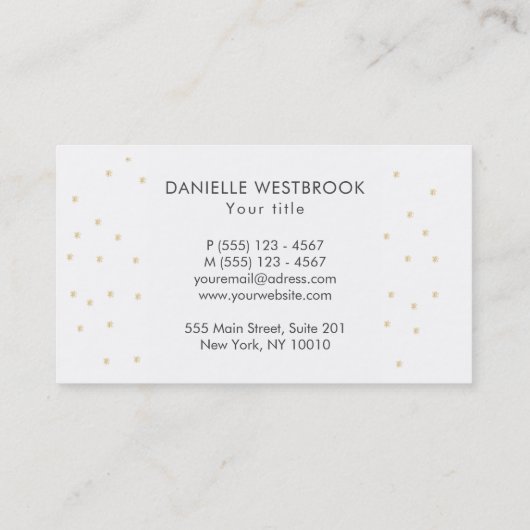 Modernes Beige- und Weißsternmuster Visitenkarte (Rückseite)