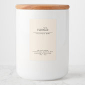 Modernes Beige-Verpackungskerzenprodukt Lebensmitteletikett (Vorderseite)