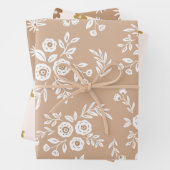 Modernes Beige Weihnachtswrapping Paper Geschenkpapier Set (Beispiel)