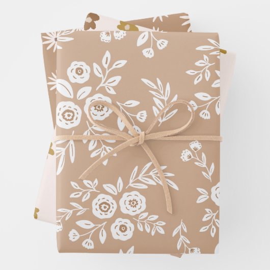 Modernes Beige Weihnachtswrapping Paper Geschenkpapier Set (Beispiel)