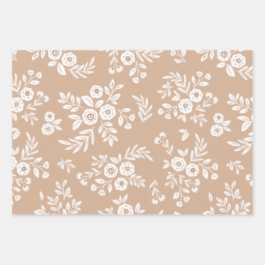 Modernes Beige Weihnachtswrapping Paper Geschenkpapier Set (Vorderseite)