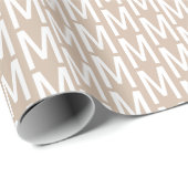 Modernes, beigefarbenes, individuelles Monogramm-A Geschenkpapier (Rolleneckpunkt)