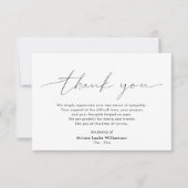 Modernes Beileid Dankeschön Dankeskarte (Vorderseite)