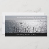 Modernes Beileid des Meerblick-2 danken Ihnen Dankeskarte (Vorderseite)