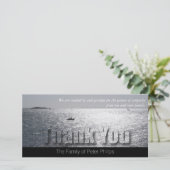 Modernes Beileid des Meerblick-2 danken Ihnen Dankeskarte (Stehend Vorderseite)
