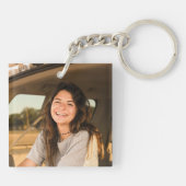 Modernes Beileid Foto Bereavement Memorial Schlüsselanhänger (Rückseite)