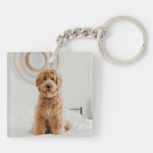 Modernes Beileid Foto Pet Memorial Schlüsselanhänger (Rückseite)