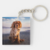 Modernes Beileid Print  Foto Pet Memorial Schlüsselanhänger (Rückseite)