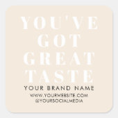 Modernes Beipackzettel Quadratischer Aufkleber (Vorderseite)