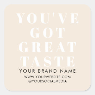 Modernes Beipackzettel Quadratischer Aufkleber