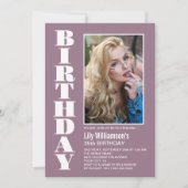 Modernes, beliebiges Zeitalter Dusty Rose Weißes F Einladung (Vorderseite)