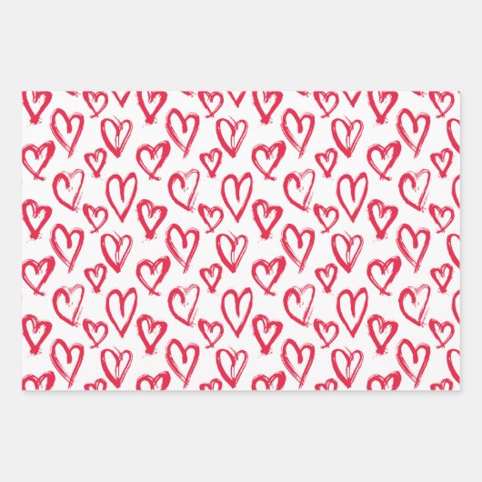 Modernes bemaltes Herz Geschenkpapier Set (Vorderseite 3)