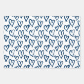 Modernes bemaltes Herz Geschenkpapier Set (Vorderseite)